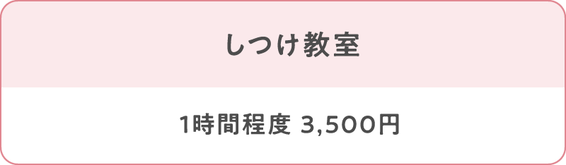 しつけ教室：1時間程度 3,500円